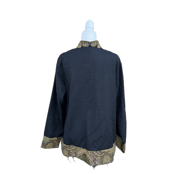 Anu 100% Wool Embroidered Art to Wear Open Style Size L Cardigan A000213 - Picture 6 of 8